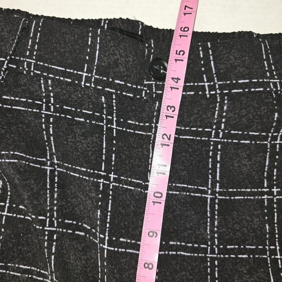 Torrid Womens 20 Wide Leg Button Zip Pants Black Plaid Studio Crepe High Rise - Picture 11 of 14